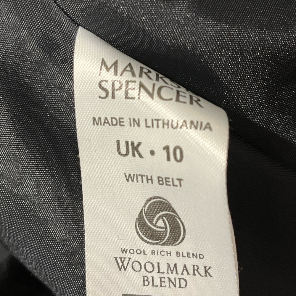 Vintage Marks & Spencer Black and Cream Textured Coat - Picture 5 of 6